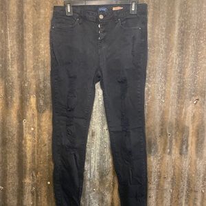 Black jeans with holes